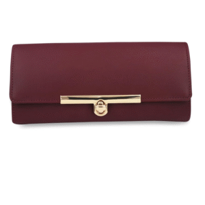 Womens Maroon Hand Clutch Wallet Purse
