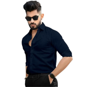 Mens Solid Regular Fit Cotton Casual Shirt