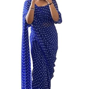 Georgette Digital Printed Ready To Wear Saree With Unstitched Blouse Piece