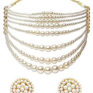 Latest Stylish Design Fancy Pearl Necklace Jewellery Set for Women
